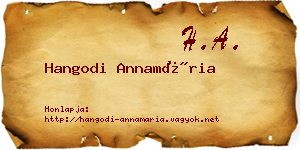 Hangodi Annamária névjegykártya